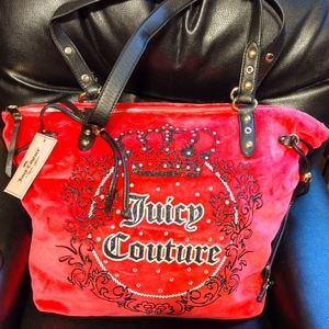Juicy Couture Pink Velvet Holiday Edition Shoulder Purse